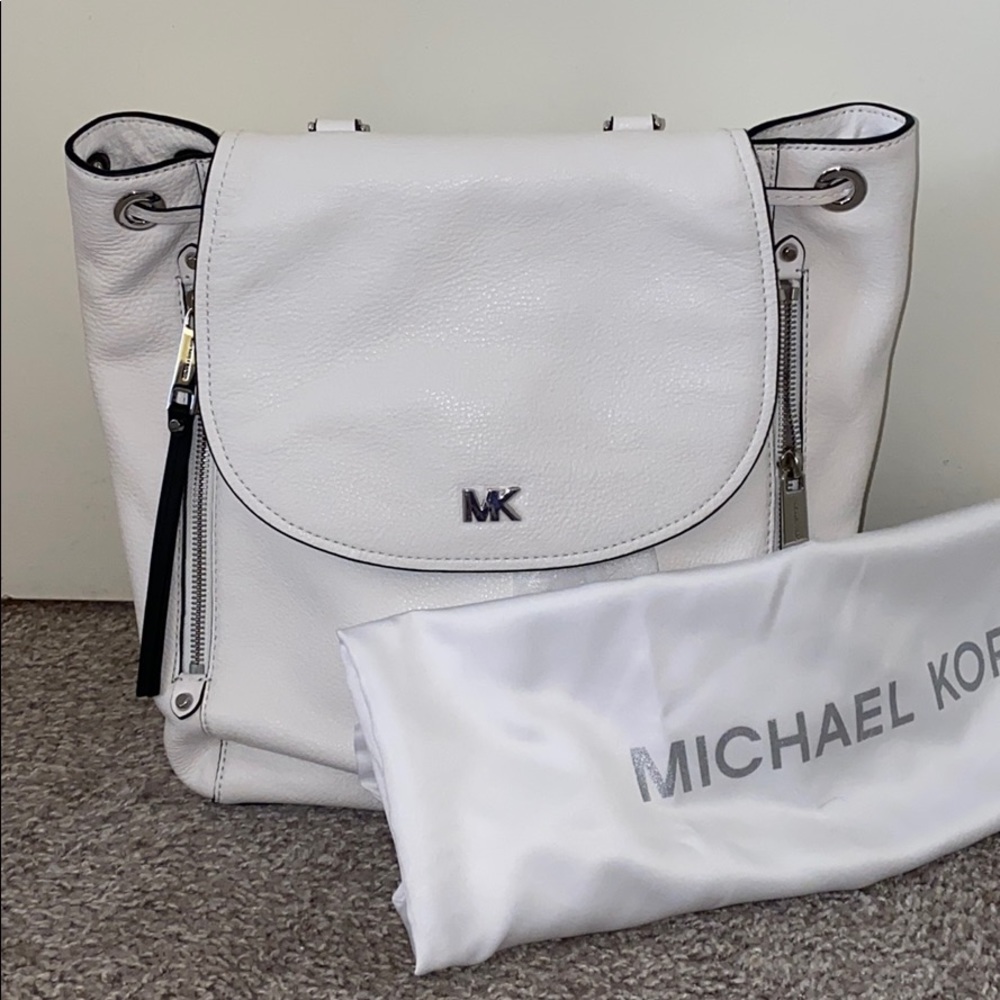 Large white Michael Kors backpack